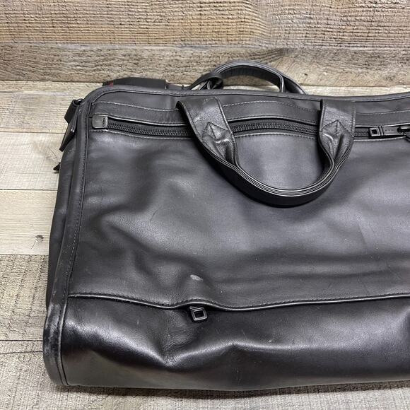 TUMI Leather Briefcase Laptop Bag Black - Picture 6 of 15